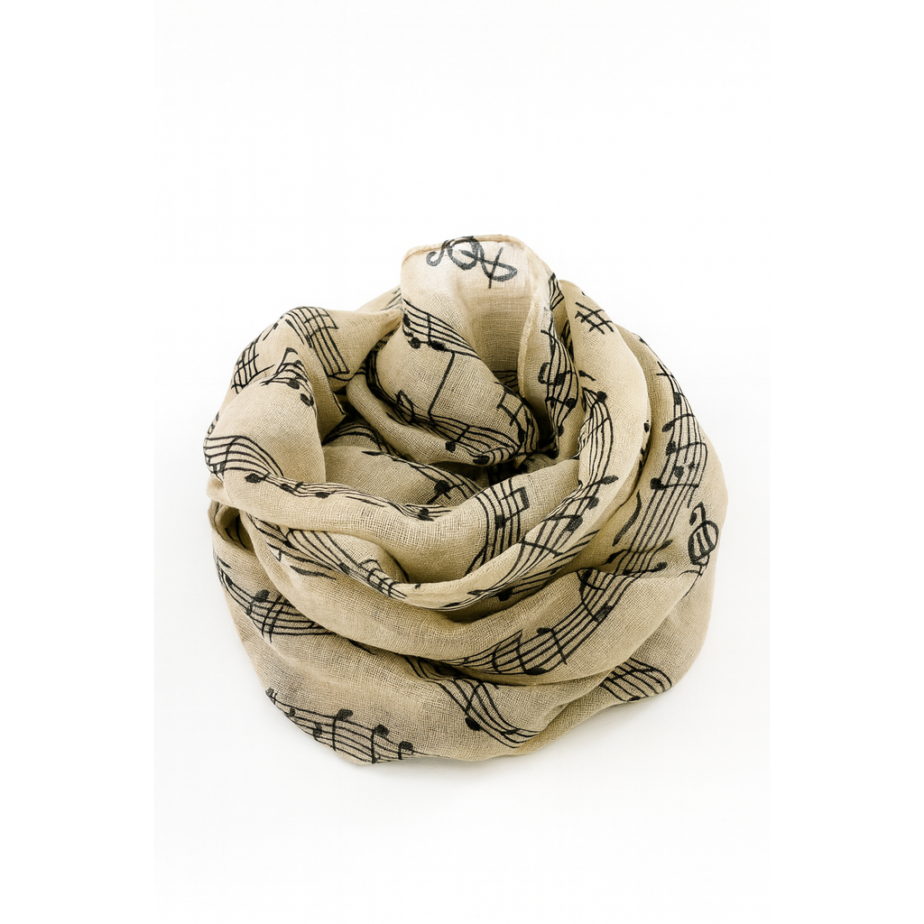 Bufanda o pañuelo de cuello con diseño musical