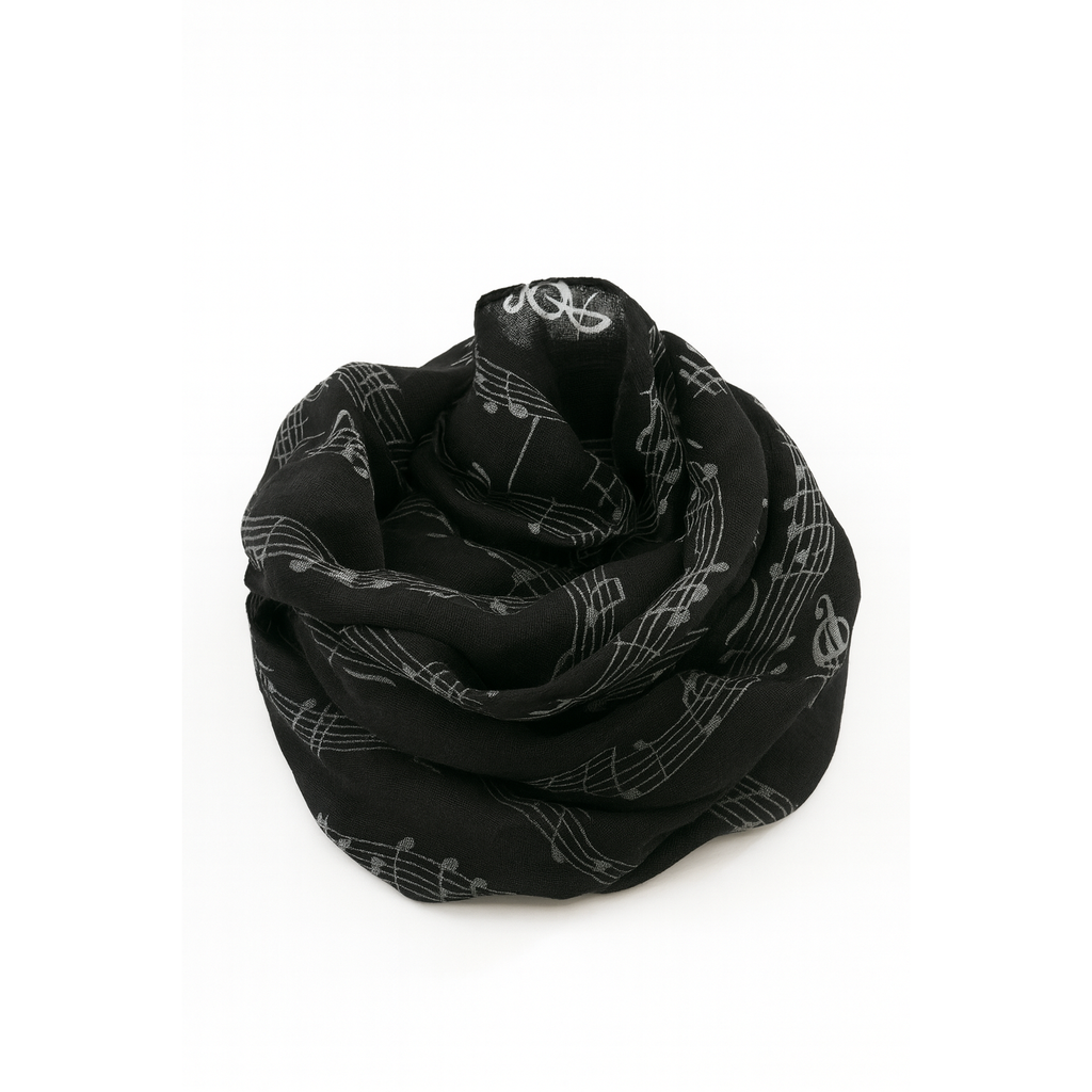 Bufanda o pañuelo de cuello con diseño musical