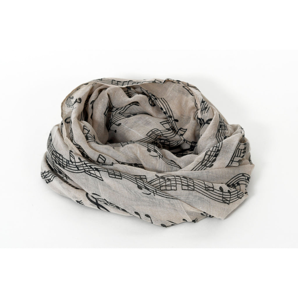 Bufanda o pañuelo de cuello con diseño musical
