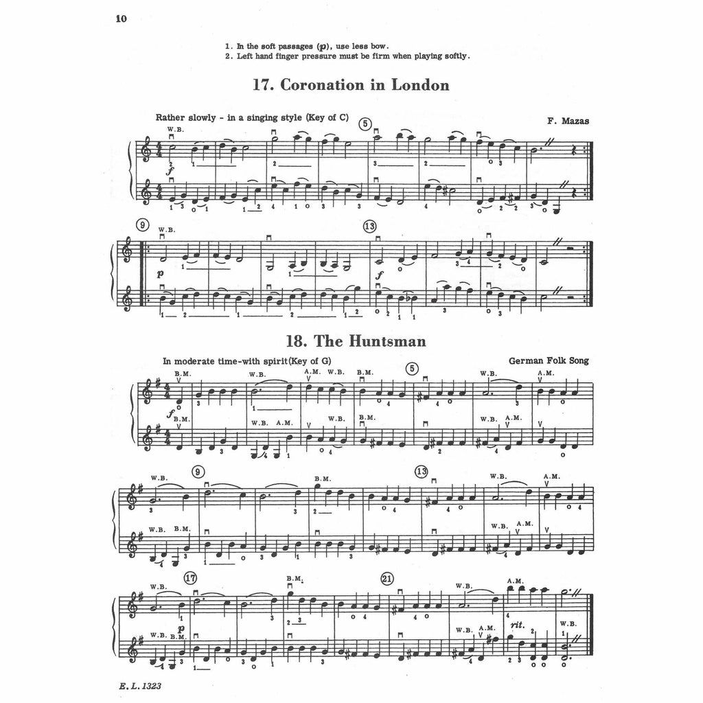 Beautiful Music For Two Strings Instruments Volumen I Duos Violin