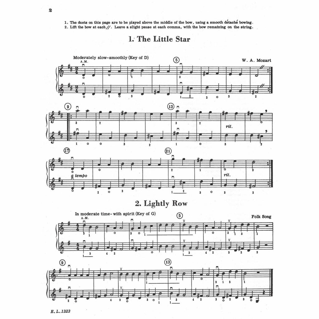 Beautiful Music For Two Strings Instruments Volumen I Duos Violin