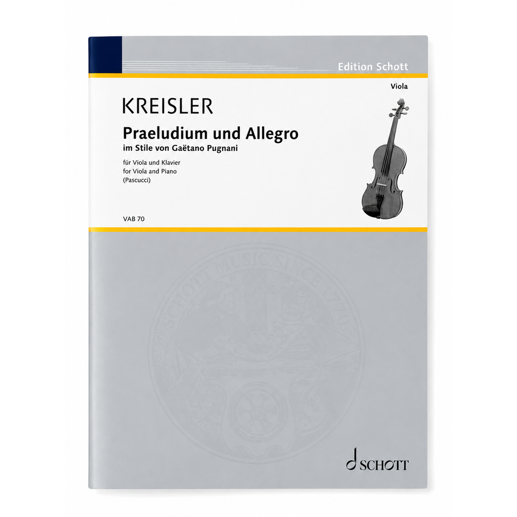 Partitura Preludio y Allegro Viola, Kreisler